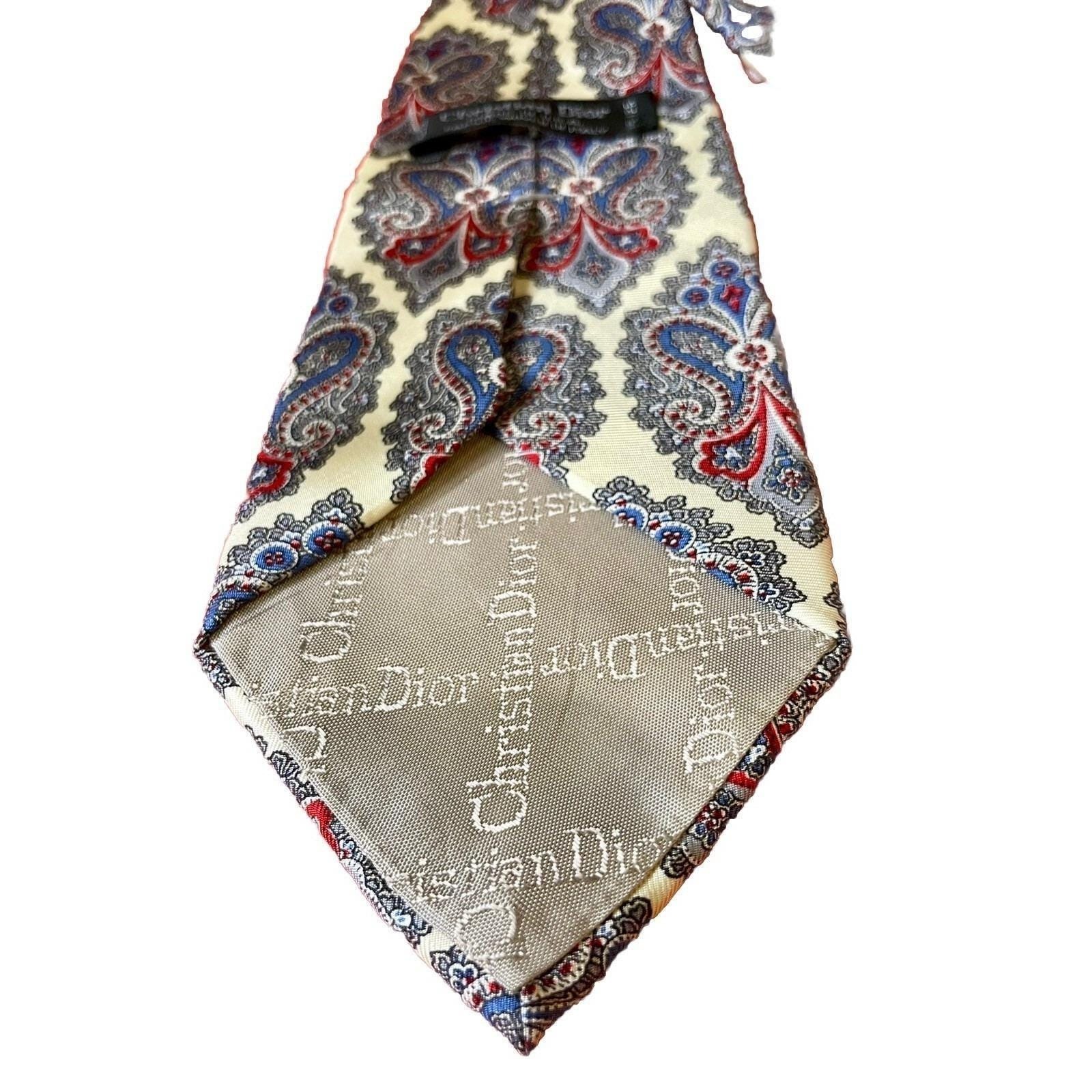 Christian Dior Silk Jacobsons Vintage Men's Neck Tie Paisley Print 100% Silk — image 4 of 5